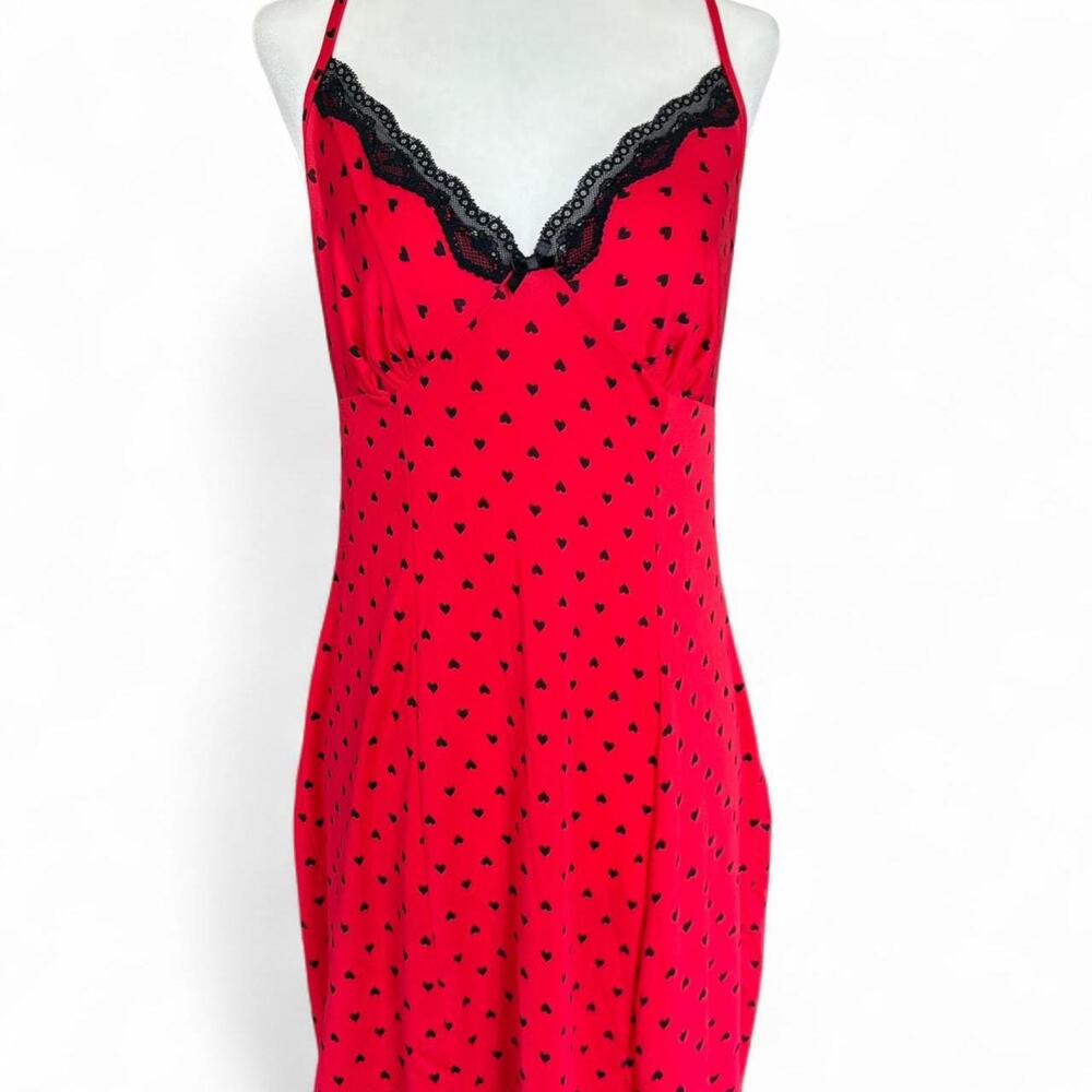 Secret Treasures Y2K Style Lace Heart Coquette Slip Dress